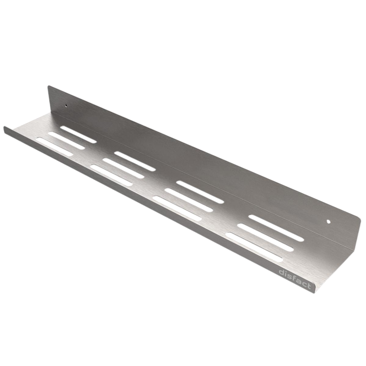 Поличка для ванной кімнати Disfact HL-55 L-форми пряма відкрита з товстої нержавіючої сталі 55 см Сріблястий матовий (3329)