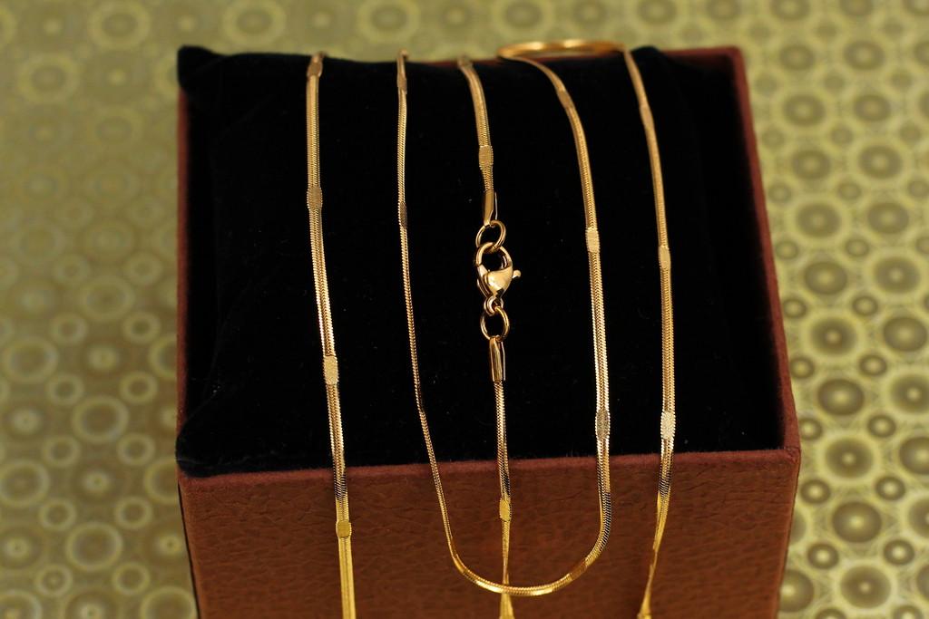 Цепь Xuping Jewelry Снейк с плоскими вставками 45 см х 2 мм Золотистый (2154530501)
