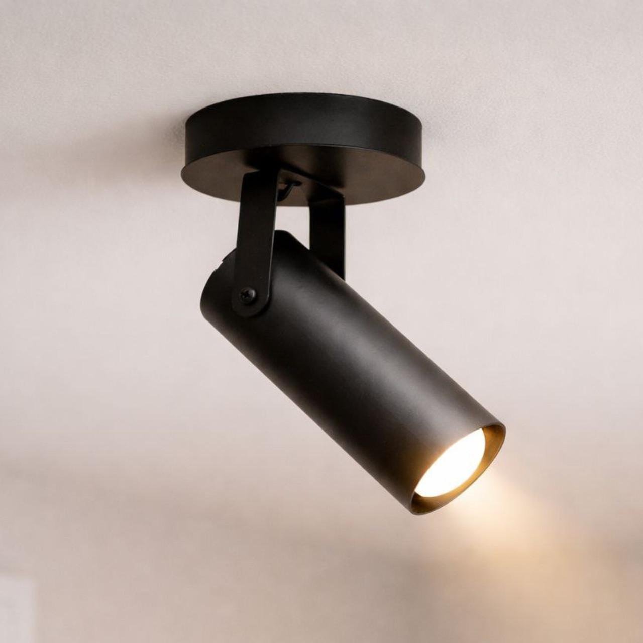 Спот MSK Electric Focus с металлическим поворотным корпусом под лампу Е27 Черный (NL 14050-1 BK)