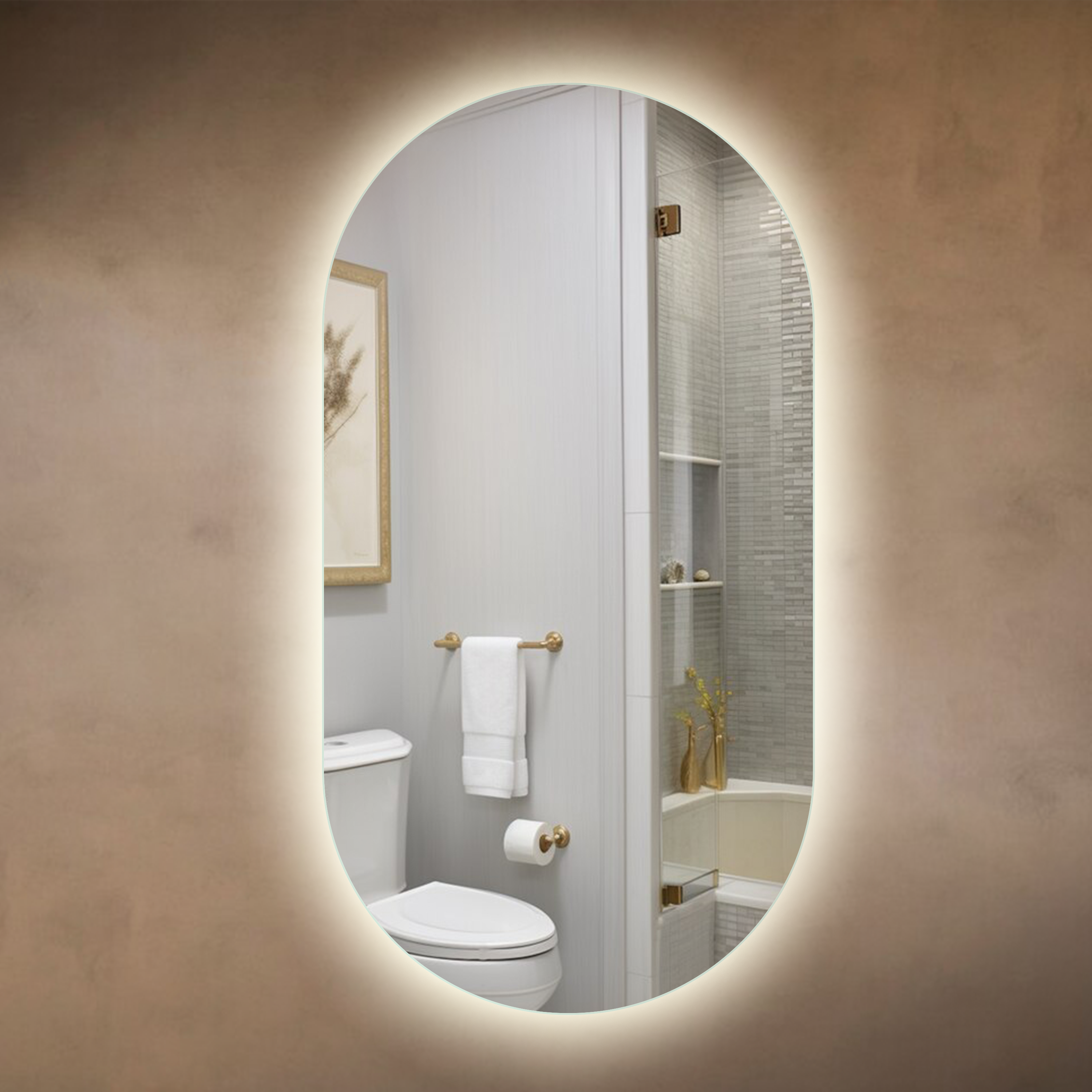 Зеркало в ванную комнату OtragenieUA c подсветкой led арка 500х900 мм (L66)