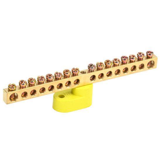 Шина заземления УЭК ШНИ-6х9-16-У1-Ж 16 отверстий на одном угловом изоляторе медь 6х9 мм (YNN10-69-16C1-K05) Шина заземления УЭК ШНИ-6х9-16-У1-Ж 16 отверстий на одном угловом изоляторе медь 6х9 мм (YNN10-69-16C1-K05)