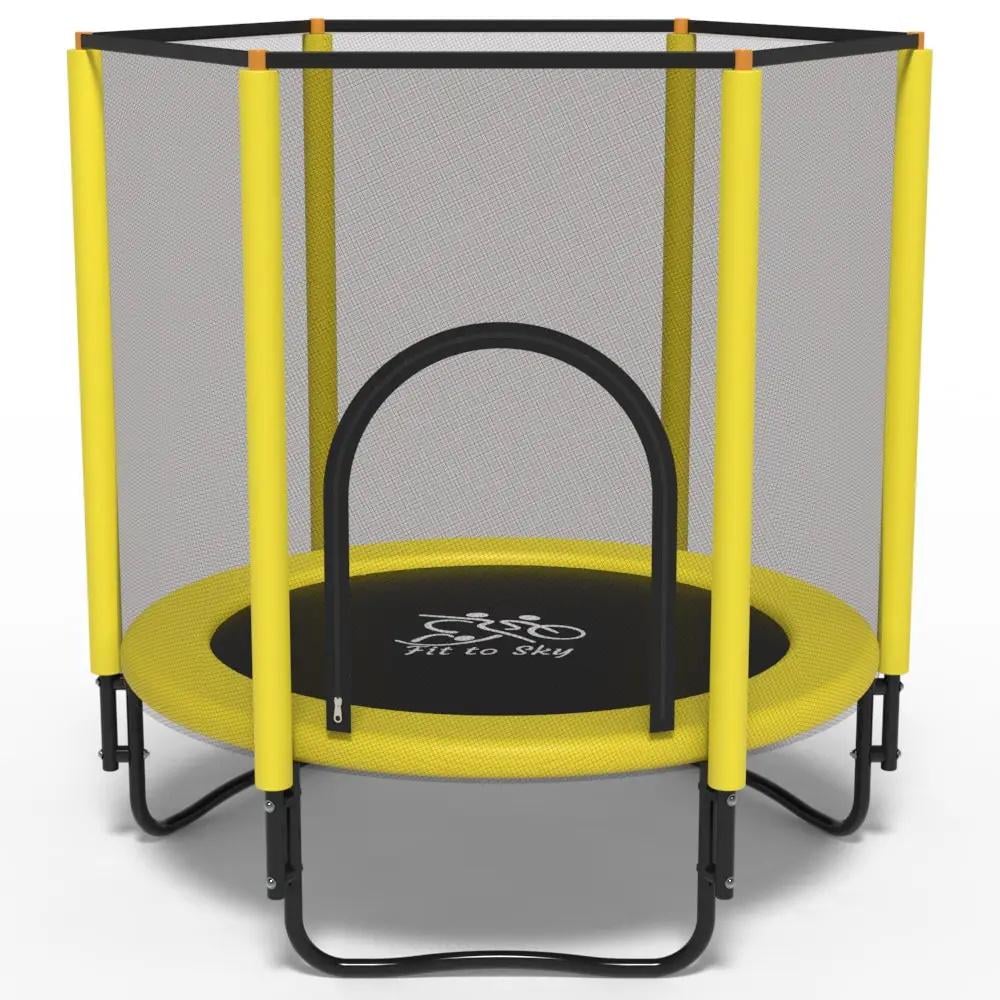 Батут FitToSky 152 см Black с сеткой Желтый (10010180)