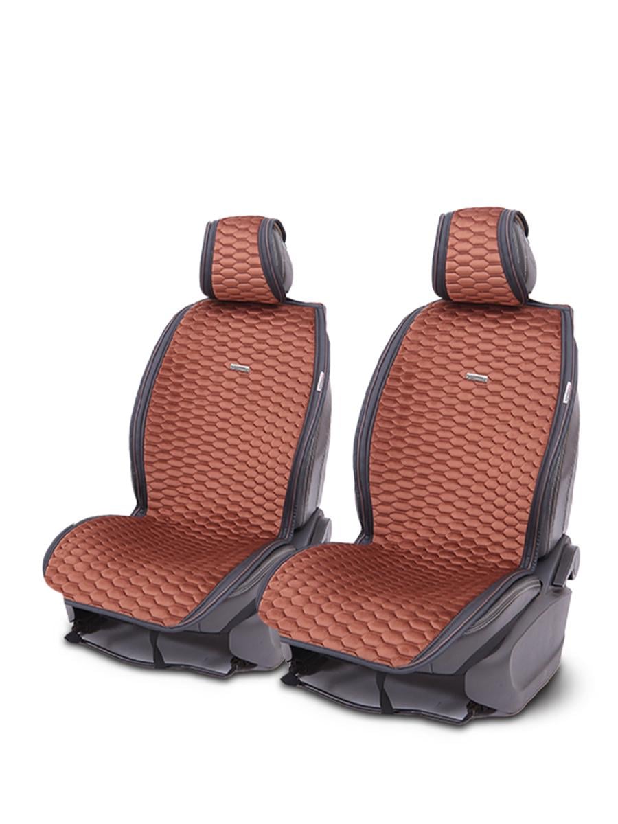 Накидки-чохли на передні сидіння для Fiat 500X 2014- AUAU Romeo Коричневий (UARom11026)