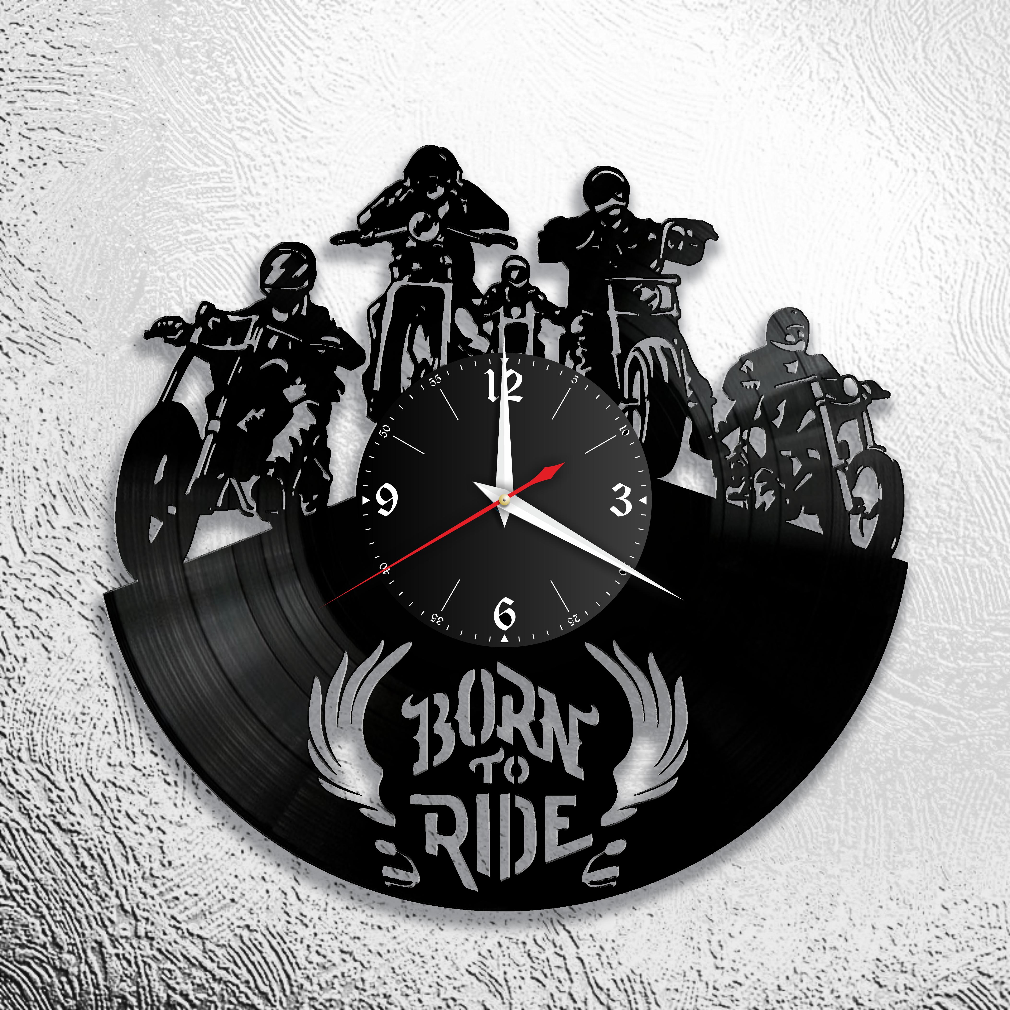 Годинник настінний Байкери 0921 з вінилової платівки