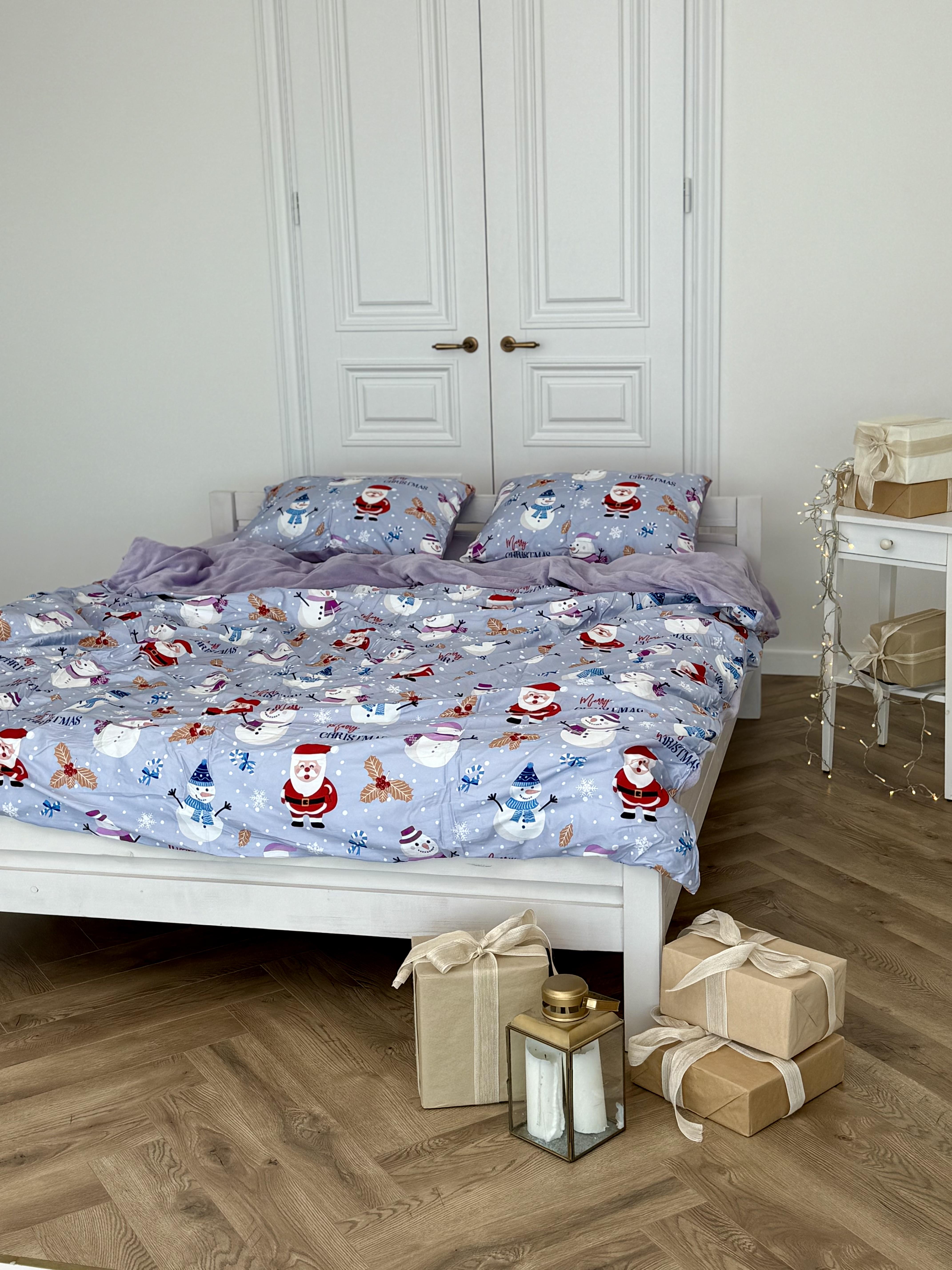 Комплект постельного белья Снежный Карнавал плюш/сатин полуторный/наволочки 50х70 см (9032) - фото 7 Комплект постельного белья Снежный Карнавал плюш/сатин полуторный/наволочки 50х70 см (9032) - фото 7