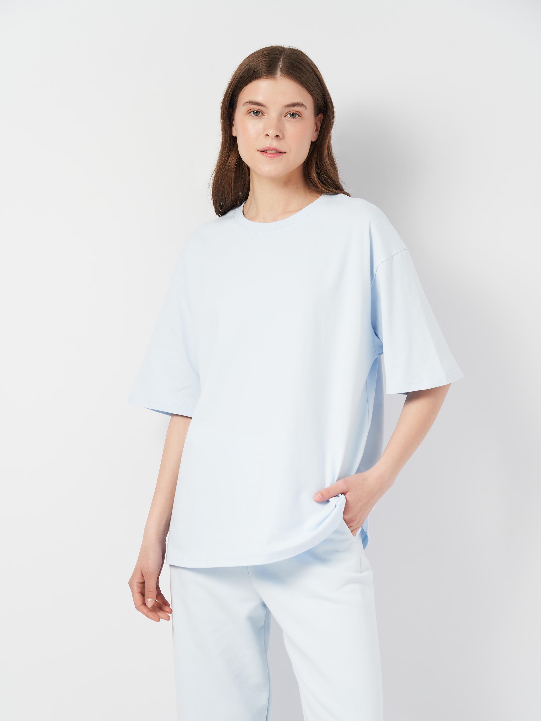 Футболка жіноча оверсайз ROZA 231105 S Морозний блакитний (4824005705830) - фото 1 Футболка жіноча оверсайз ROZA 231105 S Морозний блакитний (4824005705830) - фото 1