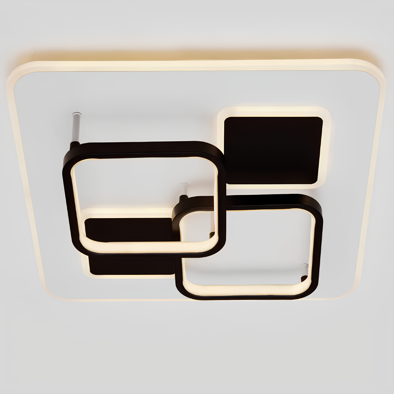 Люстра светодиодная Svet 150W квадратная 3000-6000K Черный/Белый (SY-9308/S BK+WH)