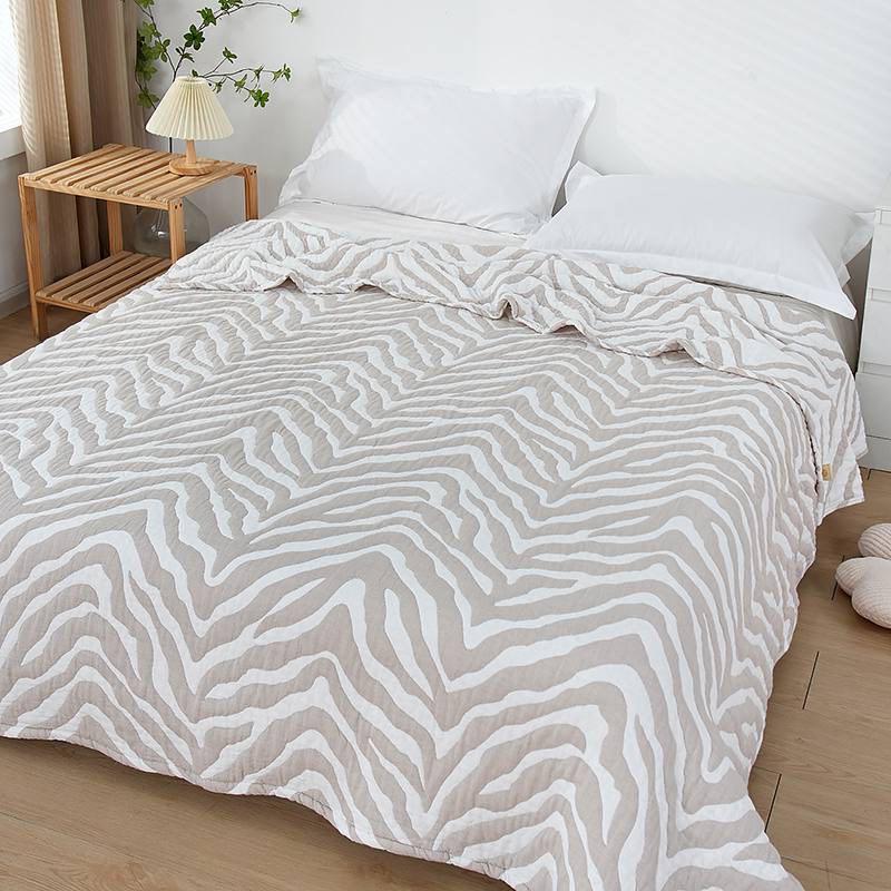 Плед-покрывало Malloory Home муслиновое 200x230 см Бело-бежевый (9238-1)