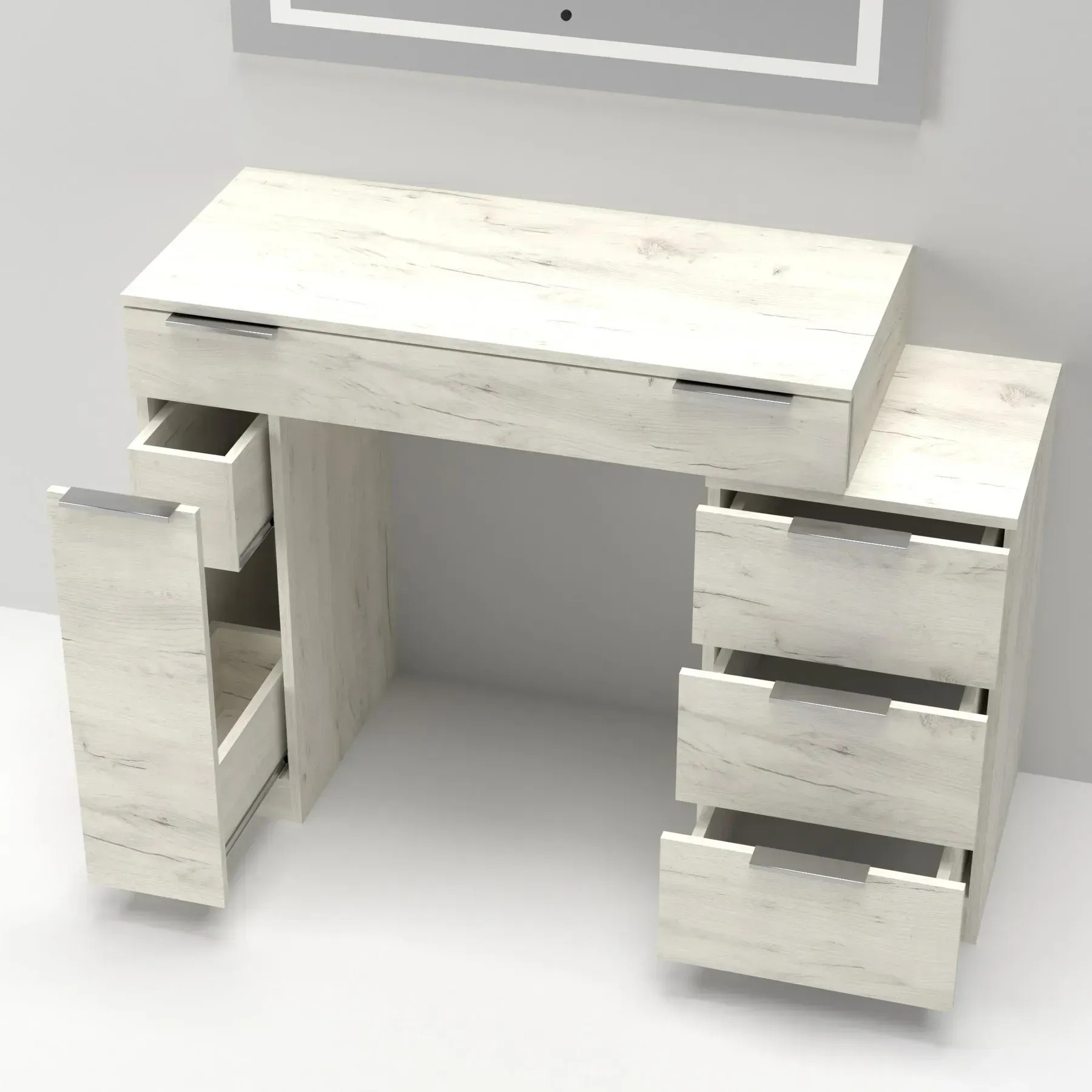 Стіл-трюмо туалетний Kontinent Krystal 1200х452х847 мм Дуб Крафт Білий (59321166) - фото 2 Стіл-трюмо туалетний Kontinent Krystal 1200х452х847 мм Дуб Крафт Білий (59321166) - фото 2