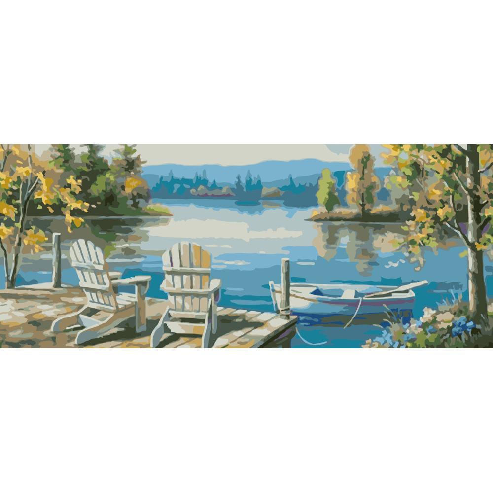 Картина по номерам Strateg Премиум Миловидный пейзаж 50х25 см (WW026)