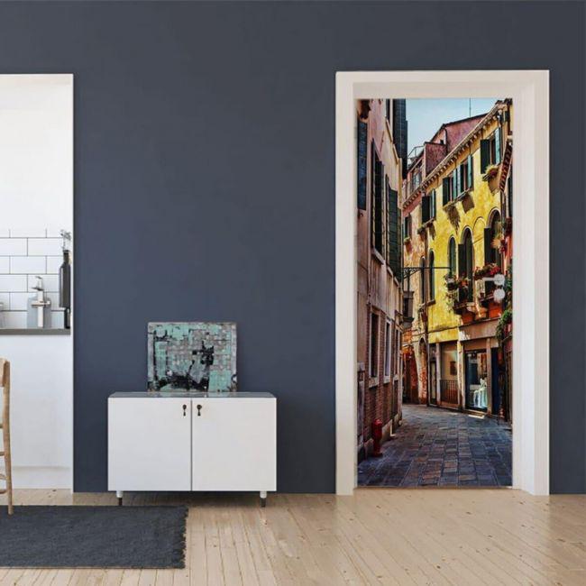 Наклейка интерьерная на двери Sticker Wall SW-00000966 Старая улица 104х210 см