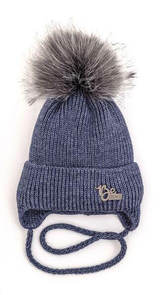 Шапка детская для мальчиков Стронг D839 хлопок 42-46 см меланж Синий