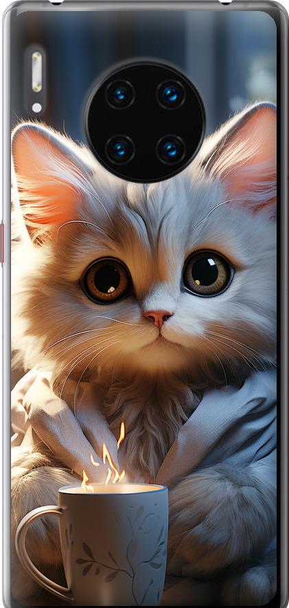 Чехол на Huawei Mate 30 Pro White cat (5646u-1796-42517) Чехол на Huawei Mate 30 Pro White cat (5646u-1796-42517)