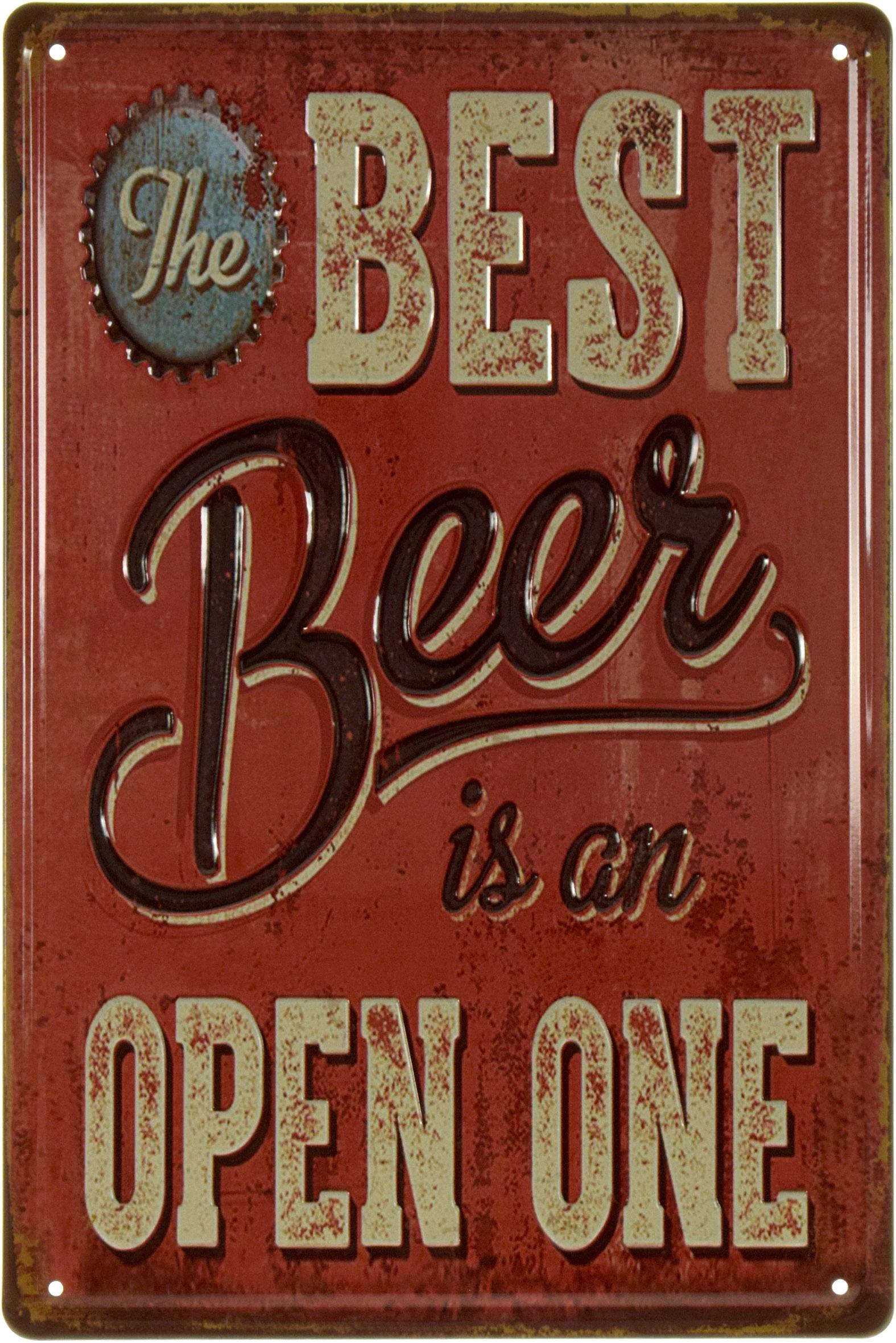 Табличка металлическая Пей Хорошее Пиво С Хорошими Друзьями/Drink Good Beer With Good Friends 20x30 см