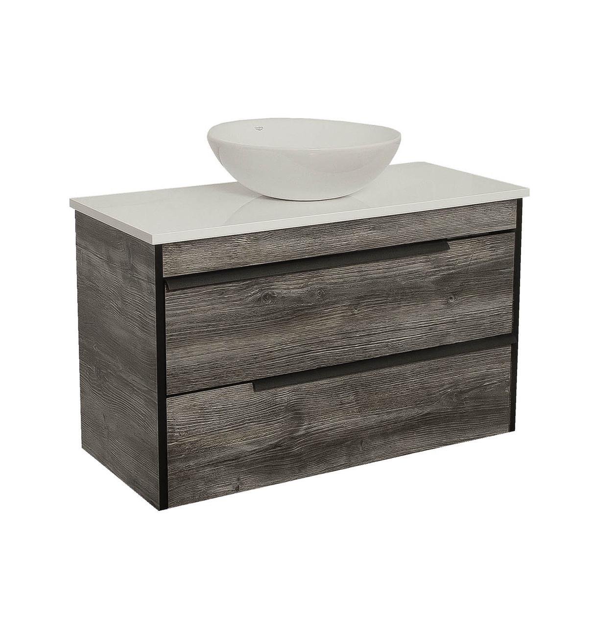 Тумба Лофт Нео со столешницей UNI 100 см Дуб морас (1832811988)