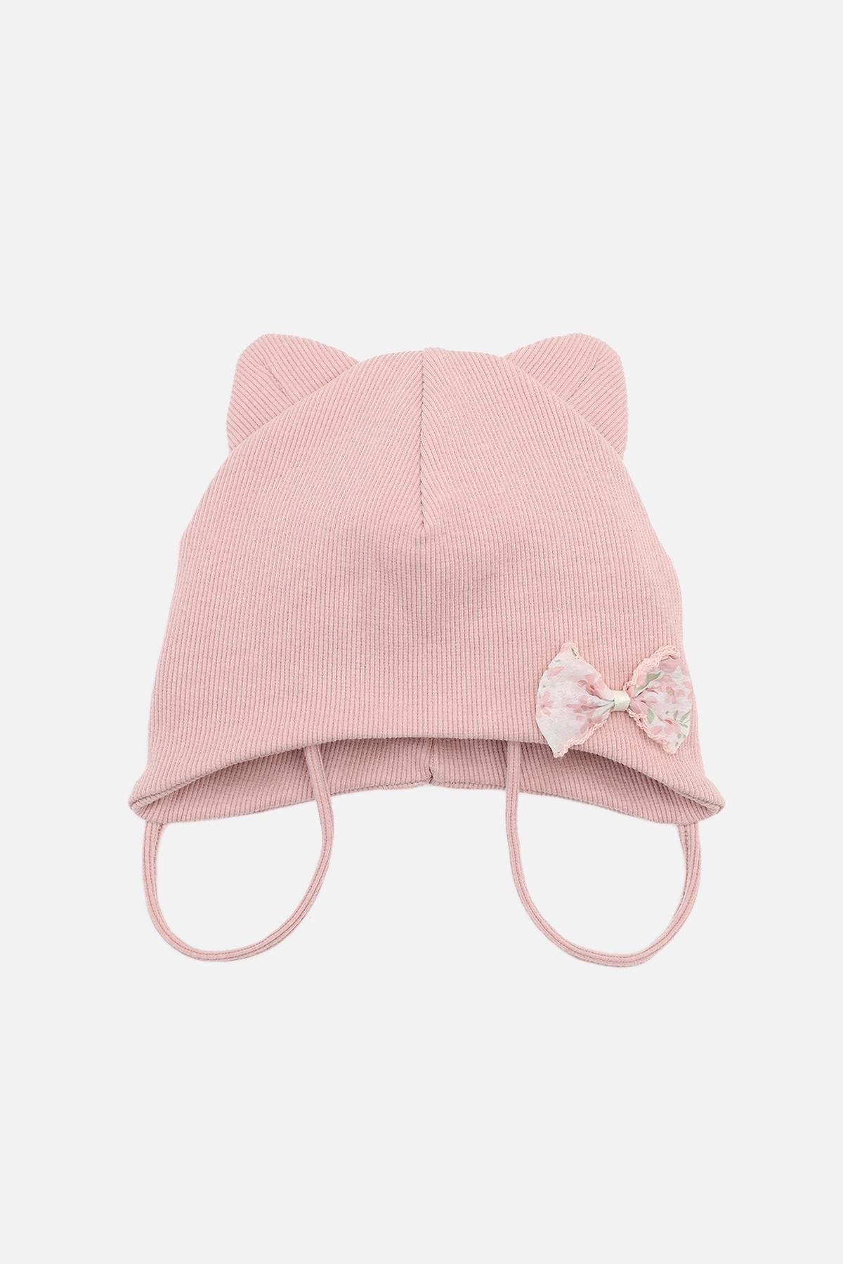 Шапка для девочки 44-46 см Пудровый (ЦБ-00274606) Шапка для девочки 44-46 см Пудровый (ЦБ-00274606)