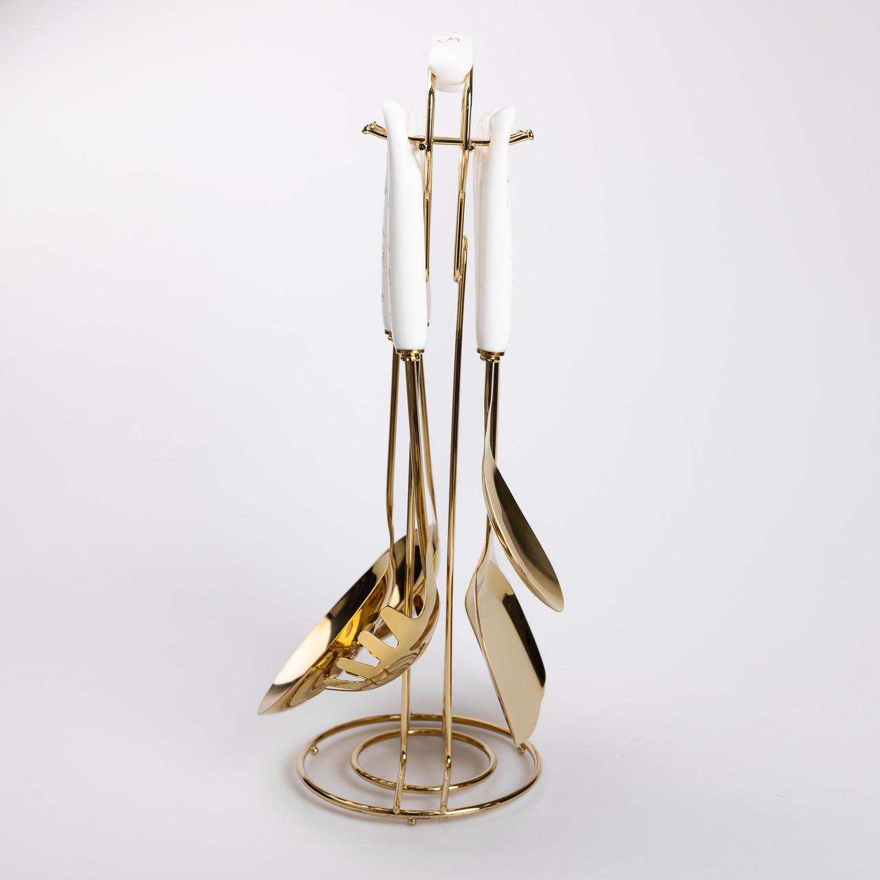 Набор кухонных принадлежностей с керамической ручкой на подставке 6 шт. (HP-20-7) - фото 4 Набор кухонных принадлежностей с керамической ручкой на подставке 6 шт. (HP-20-7) - фото 4