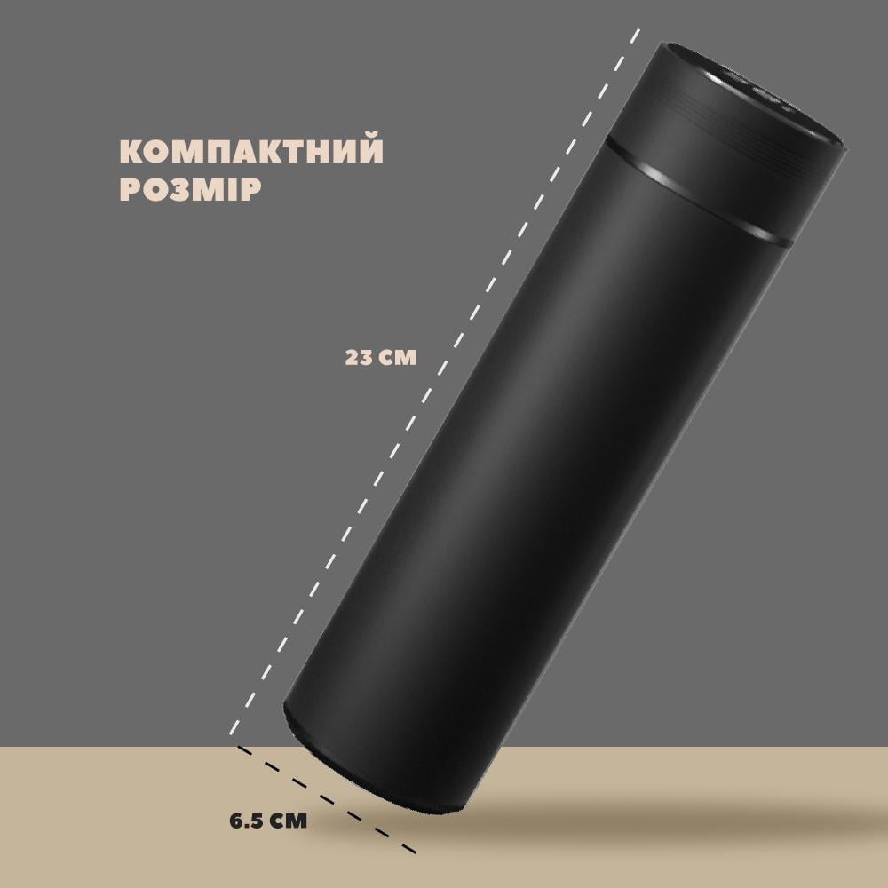 Смарт-термос з датчиком температури 500 мл Чорний (22854096) - фото 5 Смарт-термос з датчиком температури 500 мл Чорний (22854096) - фото 5