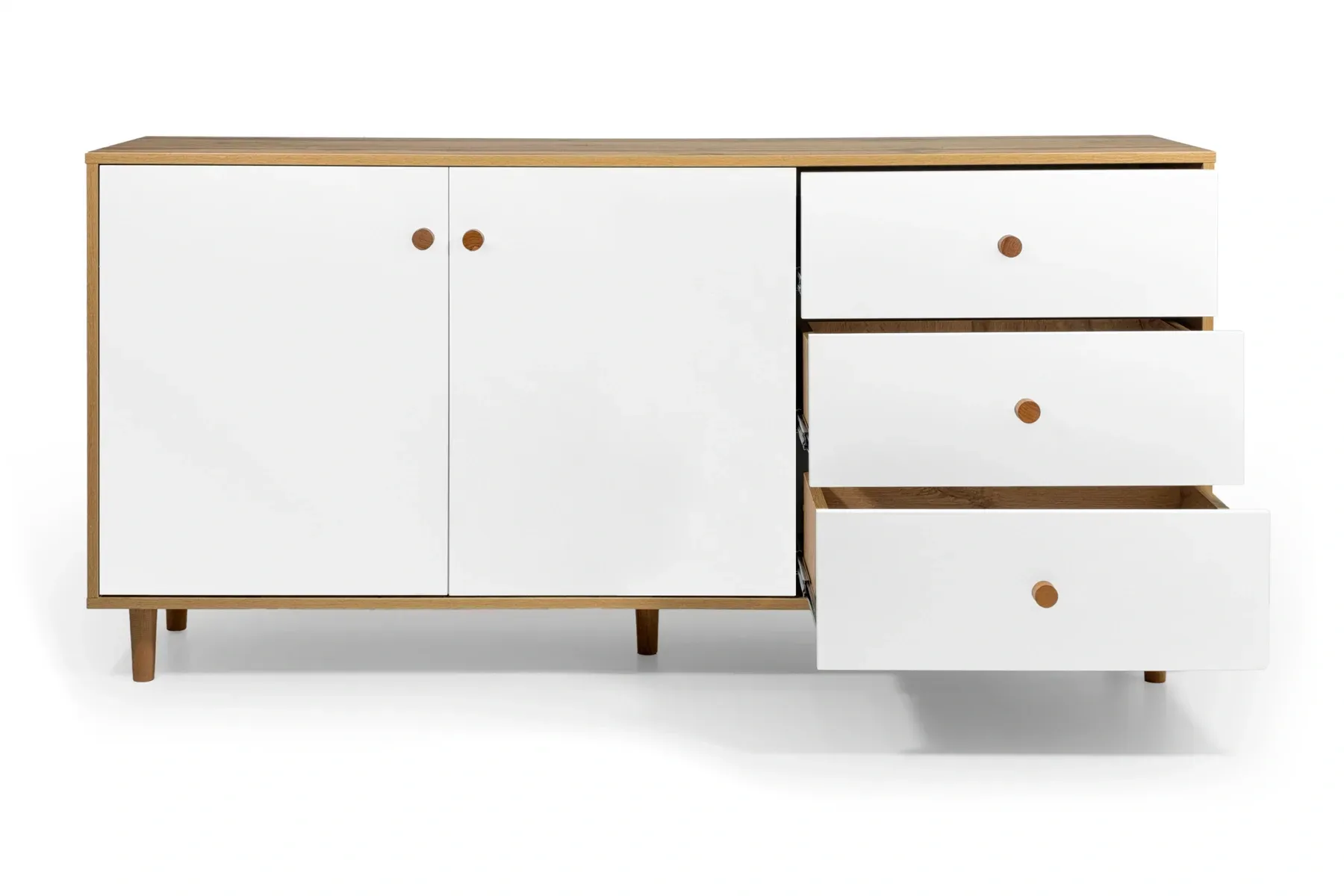 Комод з дверцятами та шухлядами Хьюге-5 1585x390x770 мм Дуб Артізан/Білий - фото 4 Комод з дверцятами та шухлядами Хьюге-5 1585x390x770 мм Дуб Артізан/Білий - фото 4