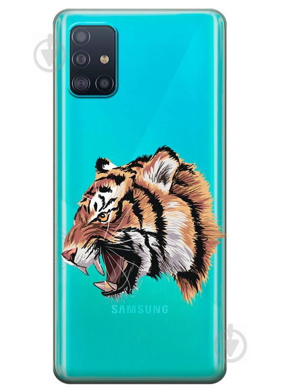 Прозорий силіконовий чохол iSwag для Samsung Galaxy A51 з малюнком - Тигр (KS3188)