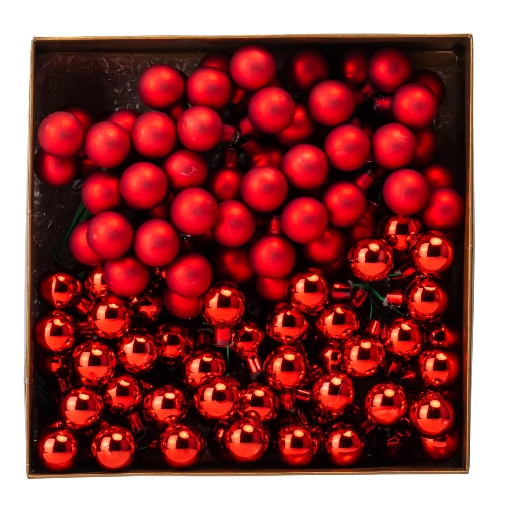 Набір ялинкових кульок Зимові ягідки 2 см х 144 шт. Червоний (6024-017) - фото 1 Набір ялинкових кульок Зимові ягідки 2 см х 144 шт. Червоний (6024-017) - фото 1