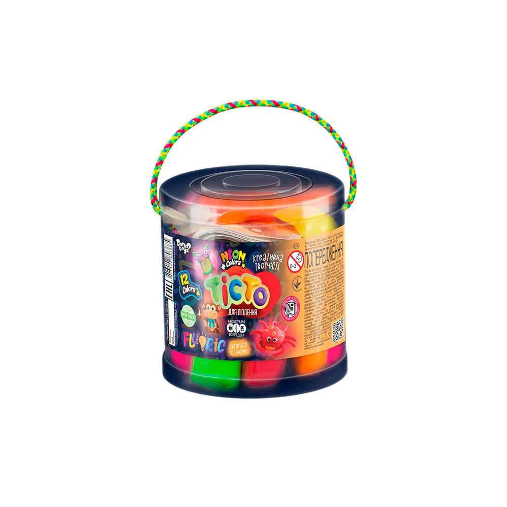 Набор креативного творчества Тесто для лепки FLUORIC туба 12 цв. (1TMD-FL-12-01U)