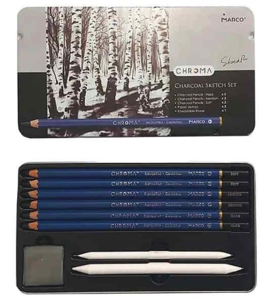 Набор карандашей угольных Marco Chroma 6 шт.