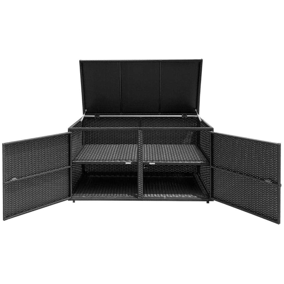 Сундук для хранения из искусственного ротанга 115x60x65 см Черный (COSTWAY-01254)