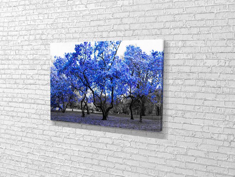 Картина для интерьера Синие деревья 51x34 см (649)