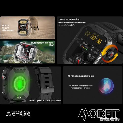 Смарт-часы Modfit Armor All Black Черный (1808623106) - фото 15