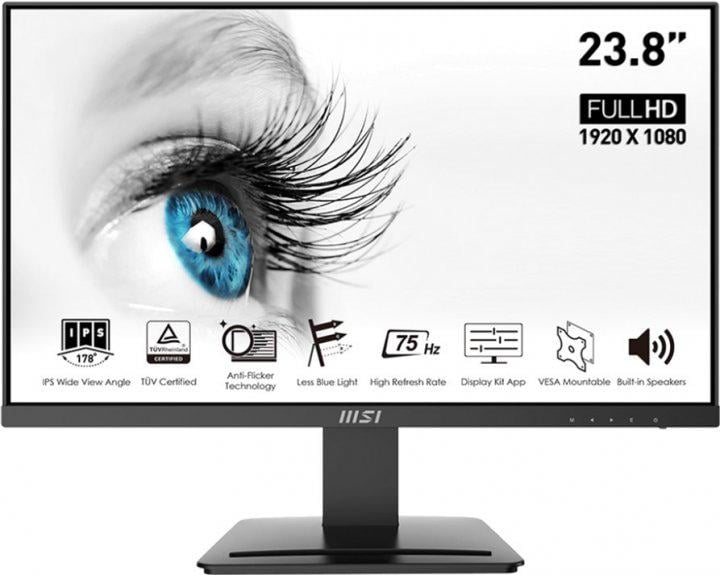 Монітор IPS 23,8" FHD 1920х1080 5ms 75Hz 178/1 78/DP/HDMI/Mic/HP/колонки 2х2W PRO MP243