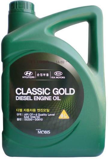 Моторное масло MOBIS (Hyundai Kia) Classic Gold Diesel 10W-30 6 л(0520000610)