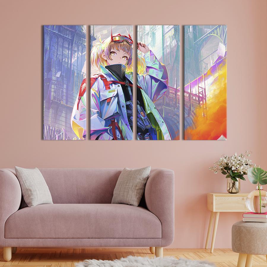 Модульная картина из 4 частей Современная аниме девушка 149x93 см (677-41)