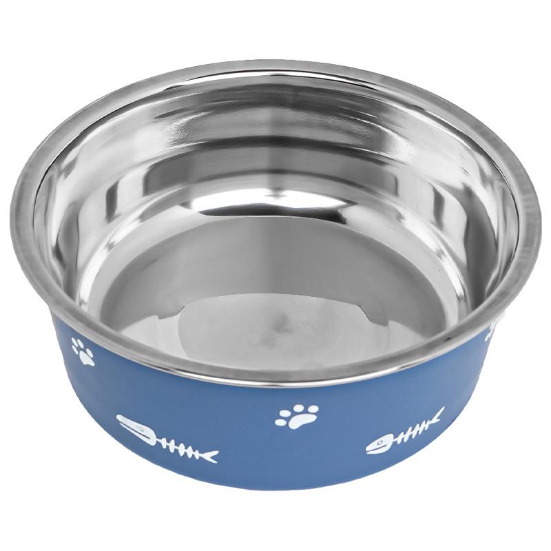 Миска для собак и котов Taotaopets 131120 Blue металлическая 120 мм