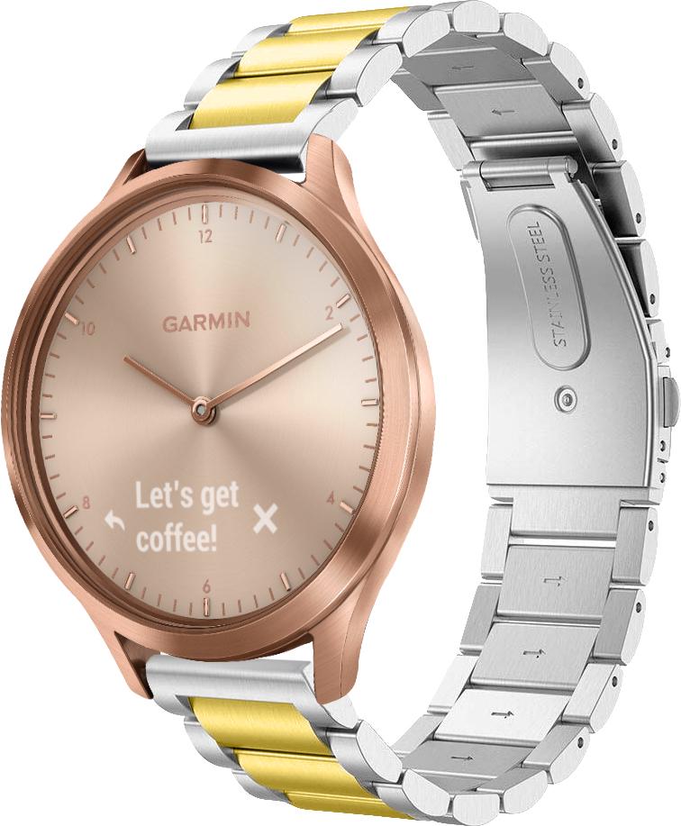 Металевий ремінець Shain Line для Garmin Vivomove HR Silver Gold (28105-67)