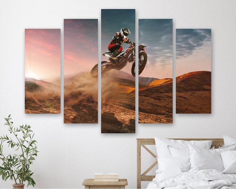 Модульная картина KIL Art Мотокросс на холсте из пяти частей 187x119 см (M51_XL_32)