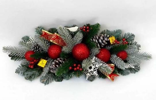 Новогодняя экибана ручной работы 55 см (5ЭН4) Новогодняя экибана ручной работы 55 см (5ЭН4)