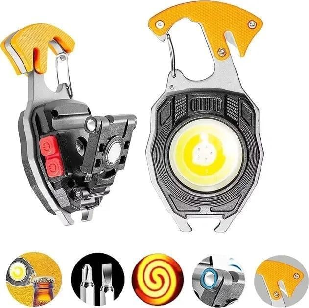 Ліхтар з карабіном багатофункціональний W5147 7в1 з запальничкою/магнітом/відкривачкою Orange (721226119410) - фото 3 Ліхтар з карабіном багатофункціональний W5147 7в1 з запальничкою/магнітом/відкривачкою Orange (721226119410) - фото 3