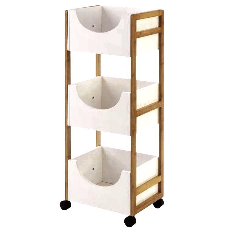 Этажерка для ванной из дерева на колесиках Дакертон Корица/Зефир (АБТ-00383320)