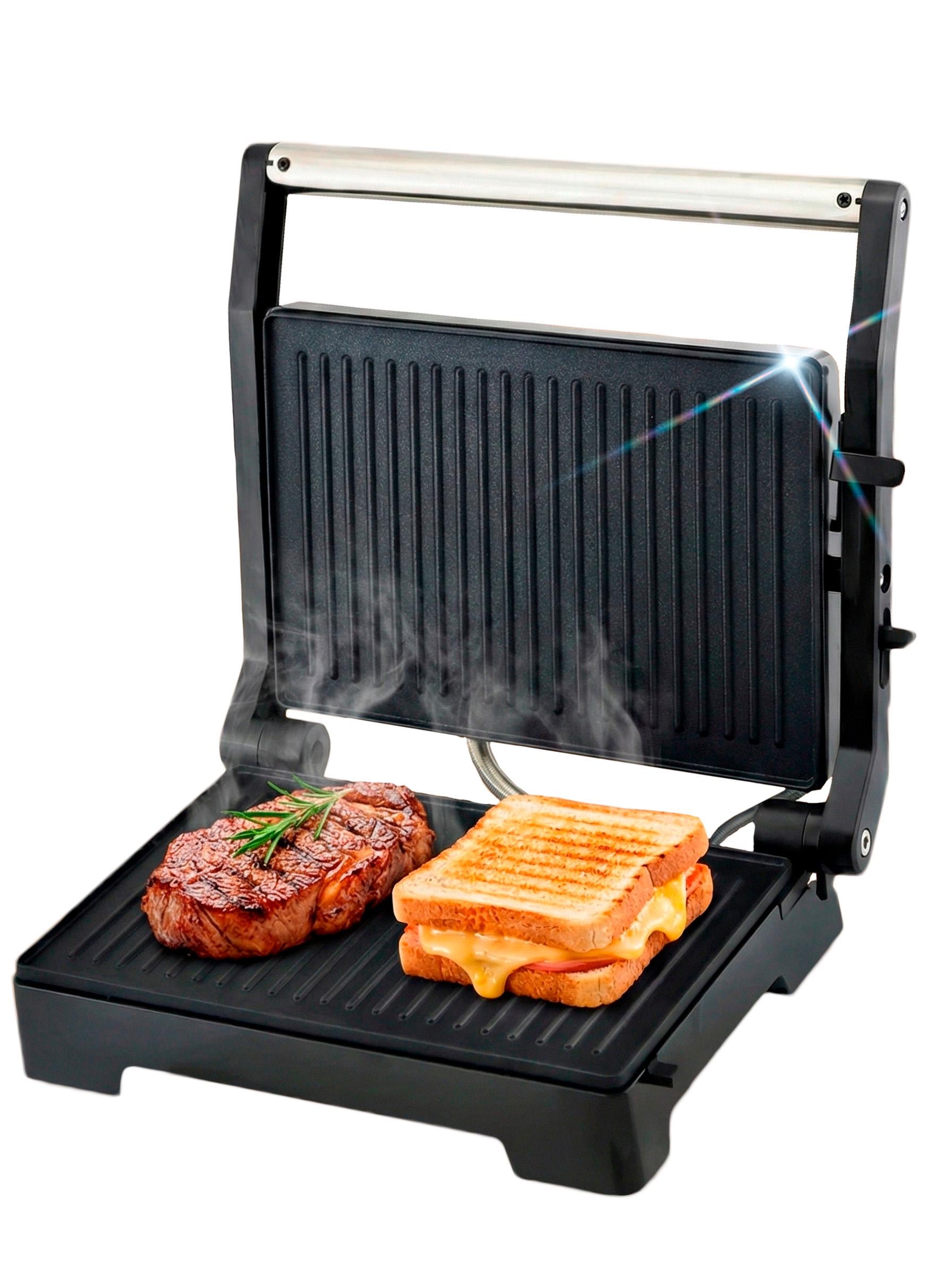 Гриль електричний для дому Domotec MS 7708 2в1 1000 Вт з антипригарним покриттям притискний (563399157)