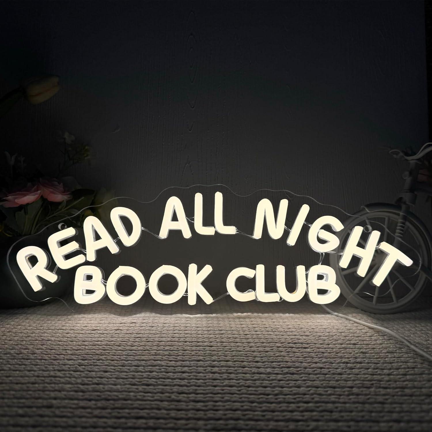 Ночник неоновый LED Read All Night Book Club Белый (ZC-OS-003)