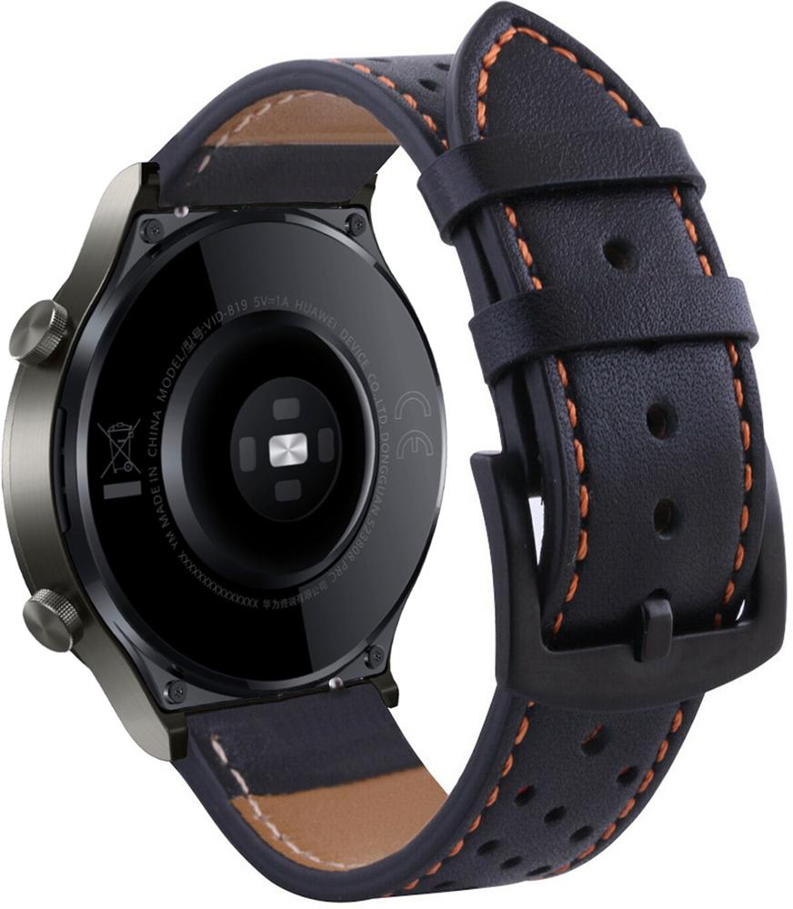 Ремінець шкіряний Classico для Huawei Watch GT 2 Pro Black/Orange (23343-54) - фото 1 Ремінець шкіряний Classico для Huawei Watch GT 2 Pro Black/Orange (23343-54) - фото 1