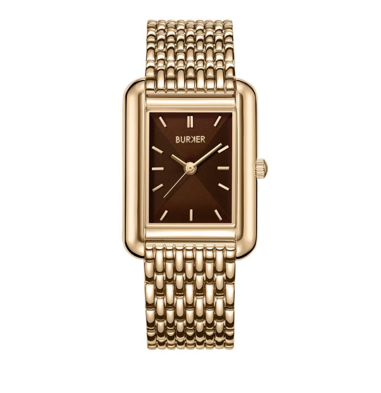 Наручний годинник жіночий Burker Olivia Gold/Brown (38427337)