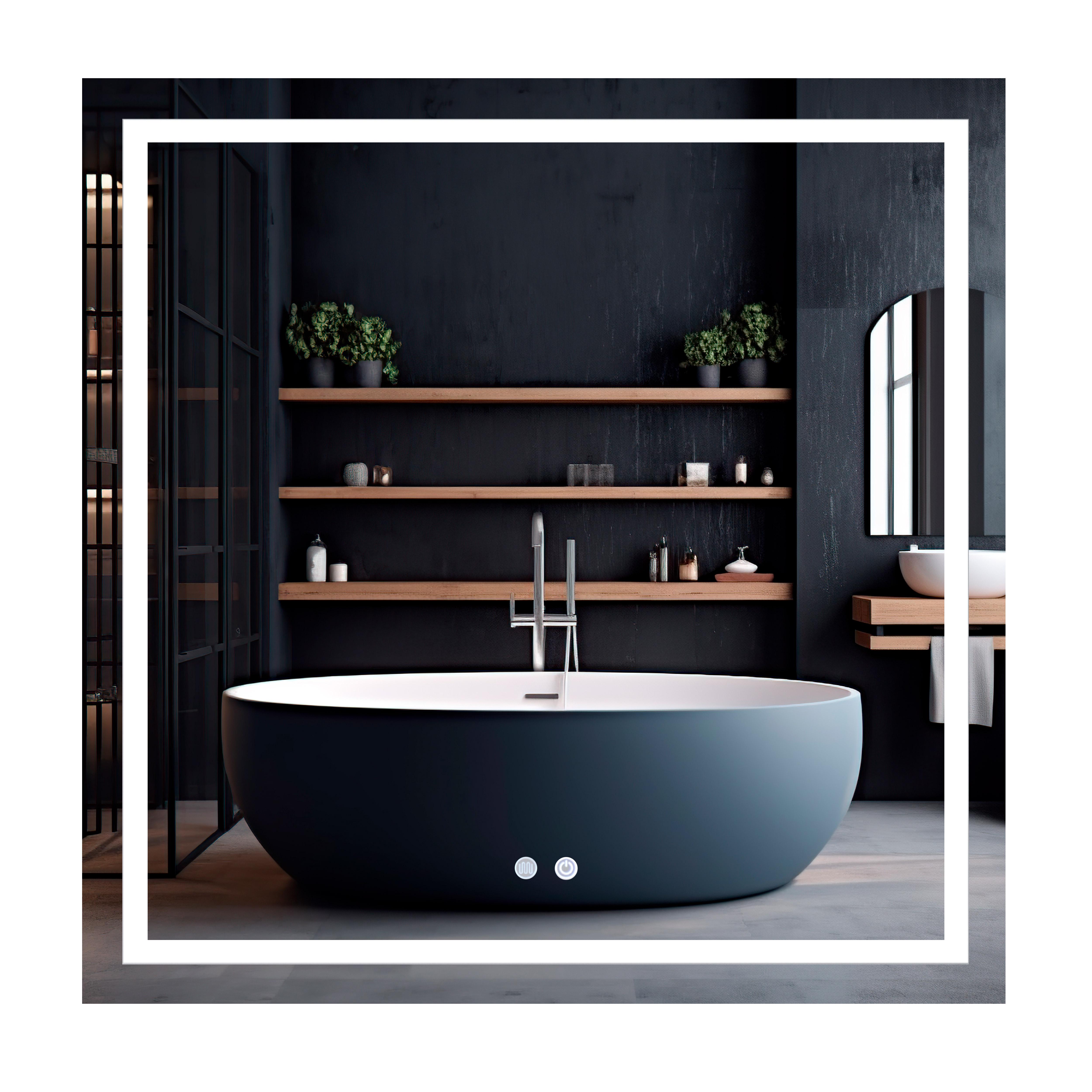 Зеркало Qtap Mideya MI1 Touch LED-подсветка с антизапотеванием/димером/регулятором яркости 800x800 мм (QT2078NCF808048477)