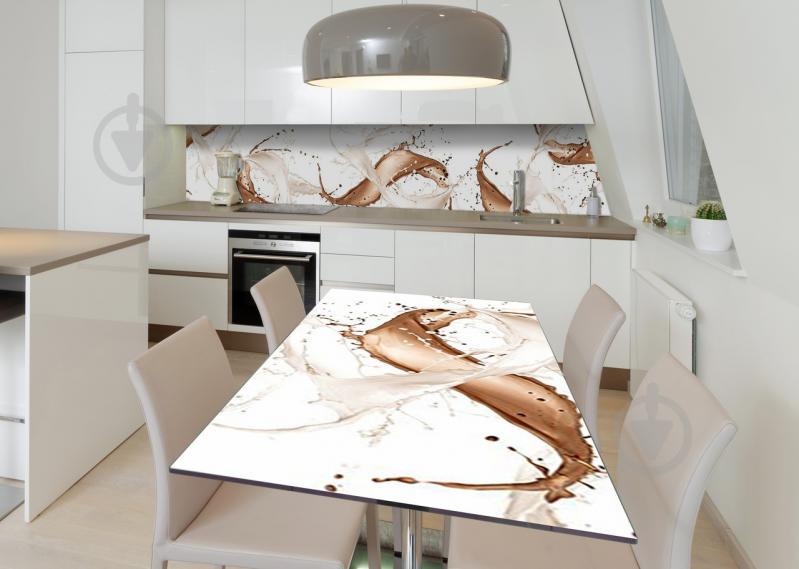 Наклейка 3Д виниловая на стол Zatarga «Молоко и какао» 650х1200 мм для домов, квартир, столов, кофейн, кафе