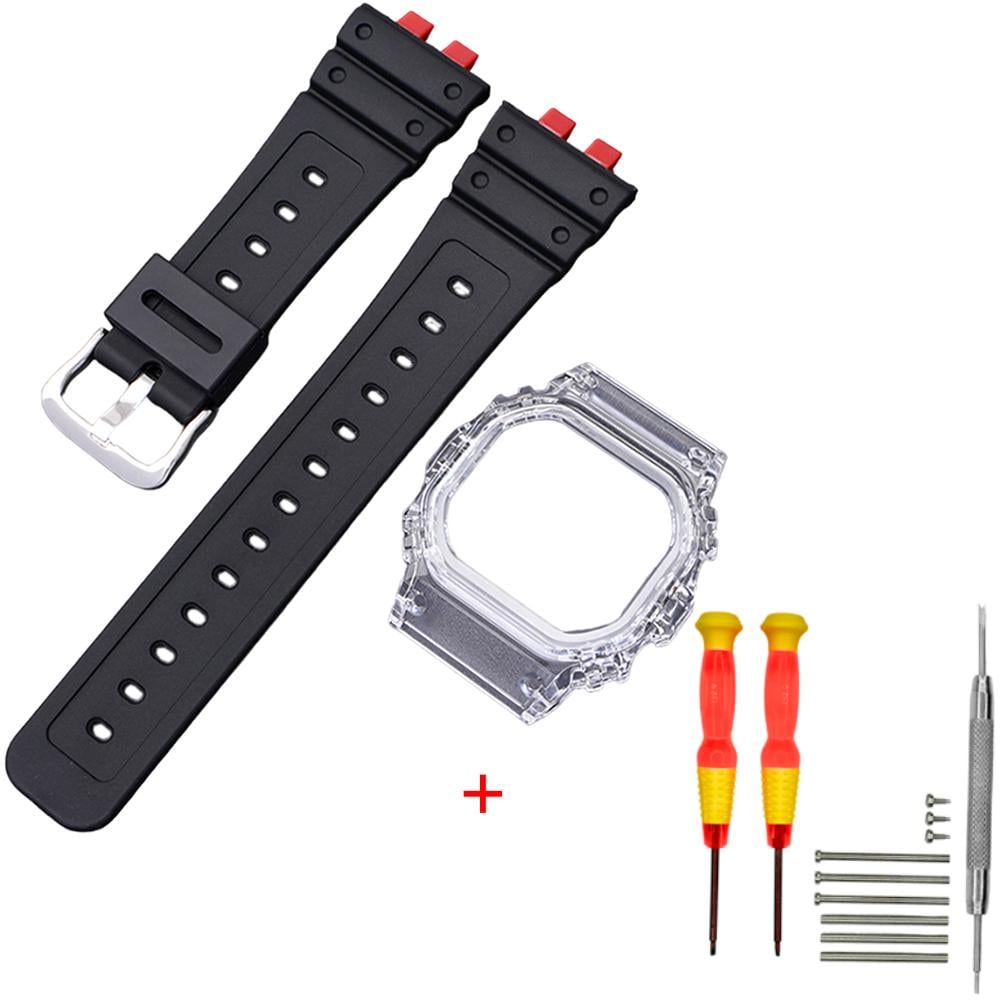 Ремінець та базель рант для годинників Casio G-Shock GMW-B5000 Red/Black (1051-0918)