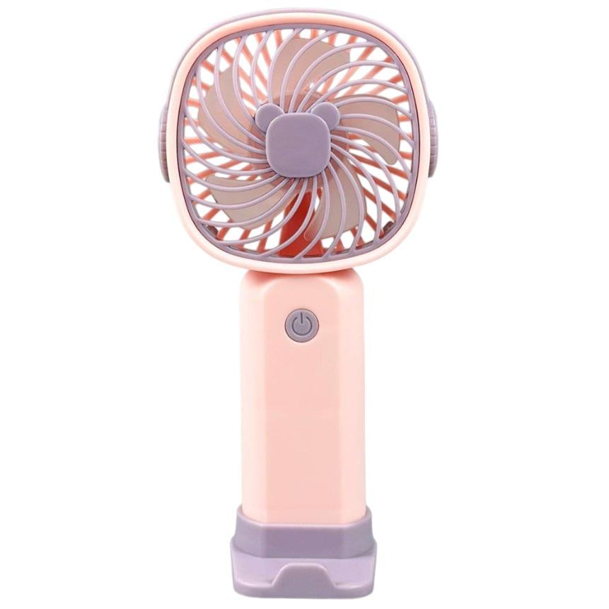 Вентилятор акумуляторний із зарядкою USB LY-88 ручний з тримачем для смартфона Рожевий - фото 1 Вентилятор акумуляторний із зарядкою USB LY-88 ручний з тримачем для смартфона Рожевий - фото 1