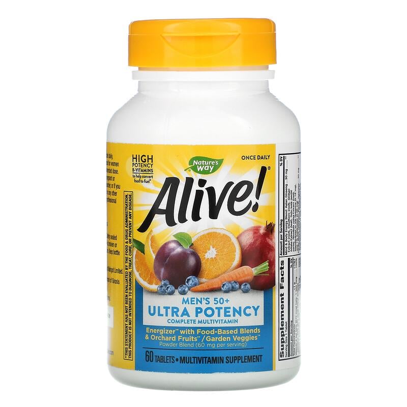 Поливитамины для мужчин Nature's Way Alive! Men's 50+ Ultra Potency Multivitamin 60 таблеток (1161406852)