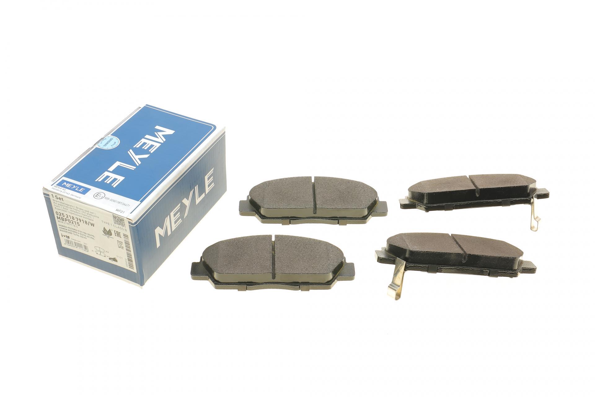 Колодки тормозные передние Meyle Honda Accord V 92-98/Prelude III/IV/V 86-01/Rover 600 93-00 (025 218 7918/W MEYLE)
