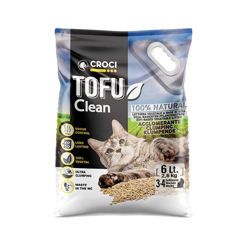 Наповнювач для котячого туалету Тофу Croci TOFU Clean 6 л (1349578279)